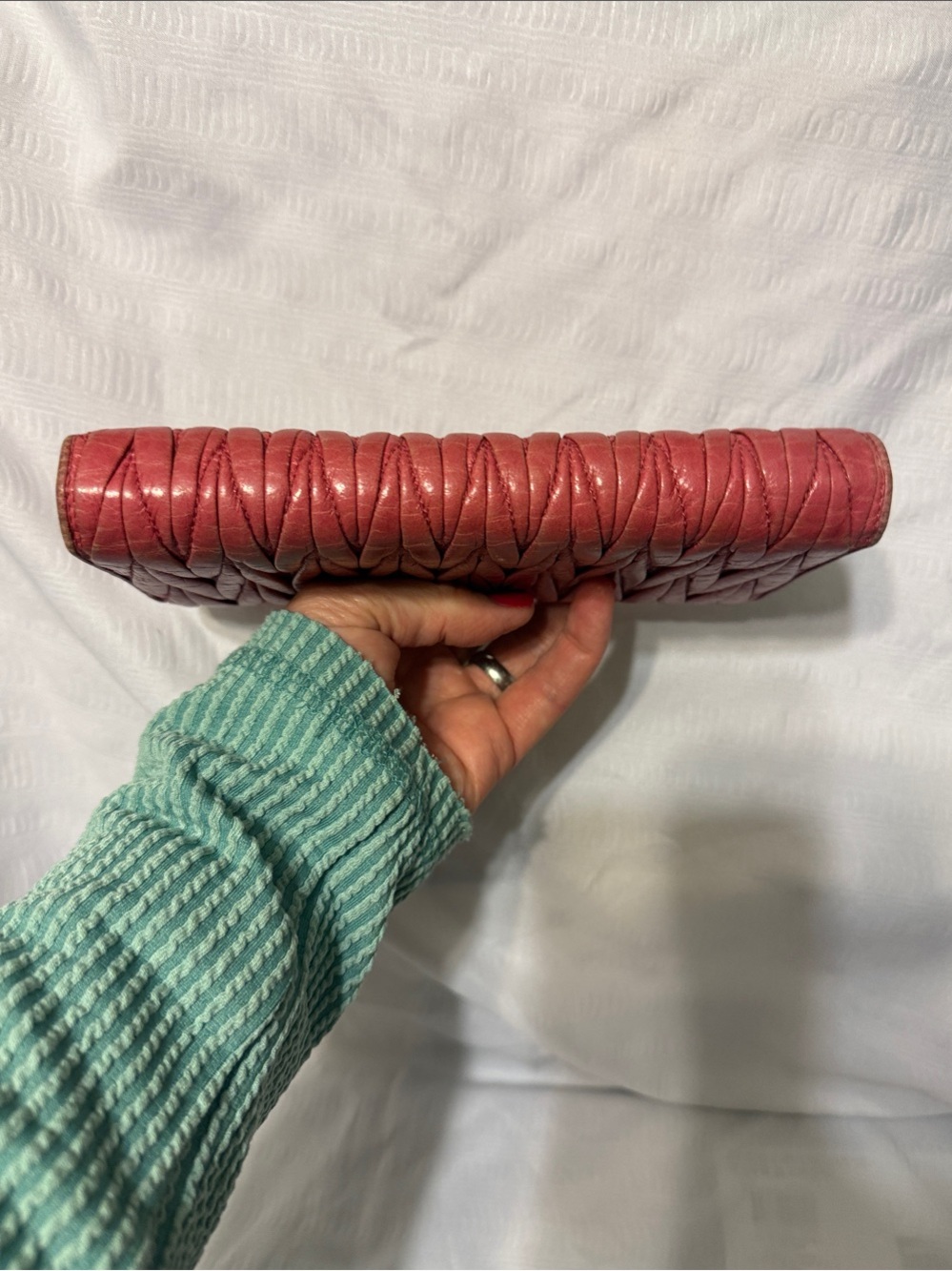Miu Miu Pink Contental Leather Wallet Clutch - Picture 6 of 15